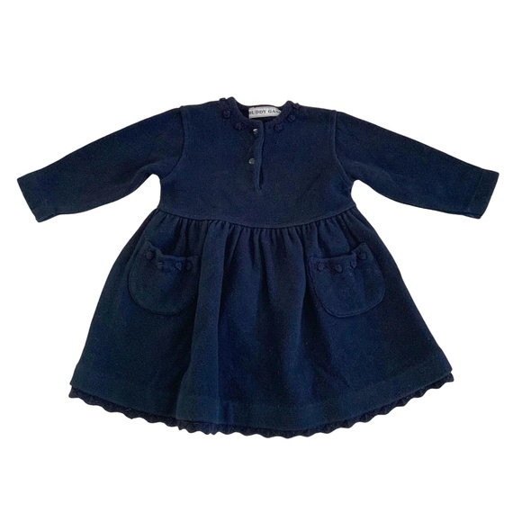 NAVY BLUE FALL/ WINTER DRESS SZ : 12 MO LONG SLEEVE - Picture 1 of 3